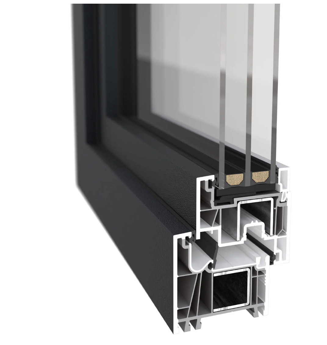 Profil PVC moderne gris anthracite Orange Fenetre