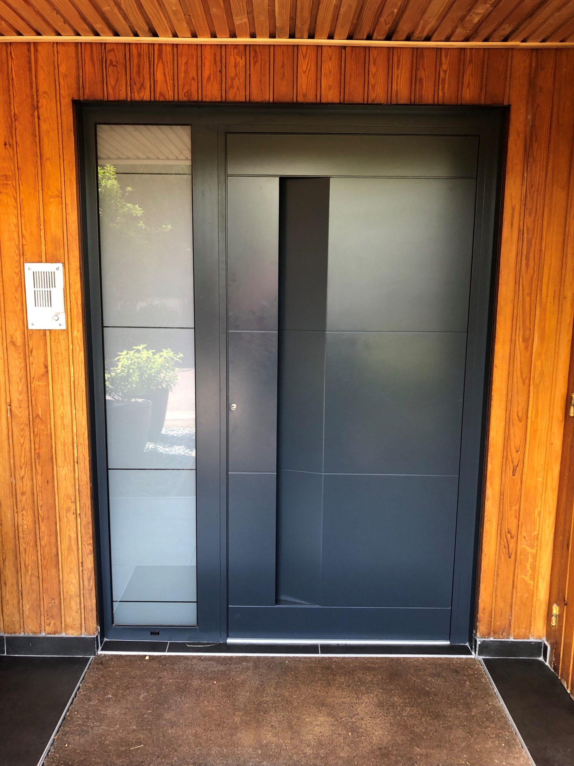 Porte d'entrée Alu Semi-vitrée